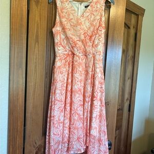 Tommy Hilfiger Coral and White Floral Midi Dress